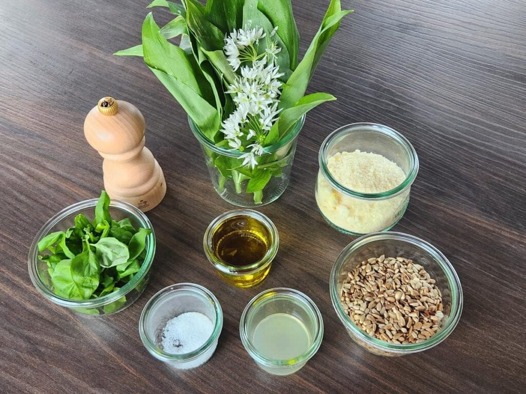 time2care - Bärlauch Basilikum Pesto Zutaten